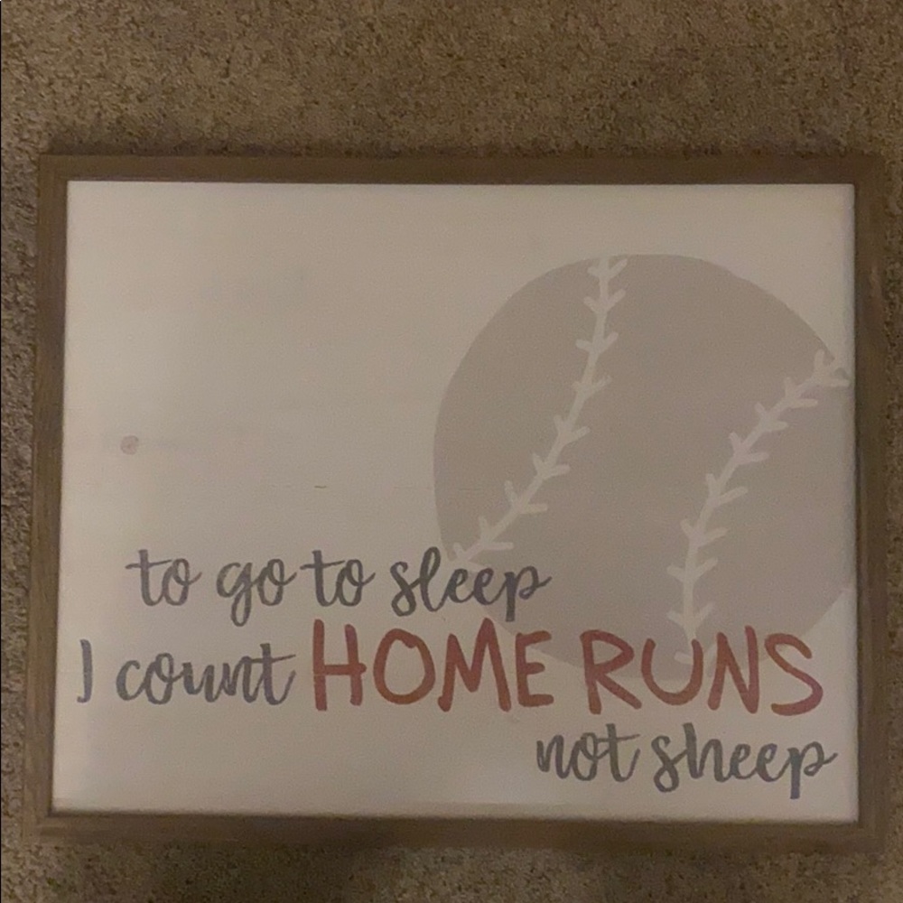 Baseball sign I count home runs not sheep